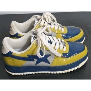 BAPE A Bathing Ape Bape Sta Nostalgic Blue Yellow Sole World 25C 7M 8.5W Unisex